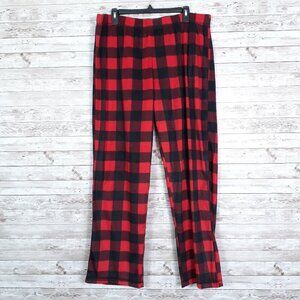 Sleep Chic Womens Fleece Pajama Pants XL Red Buffalo Plaid 781